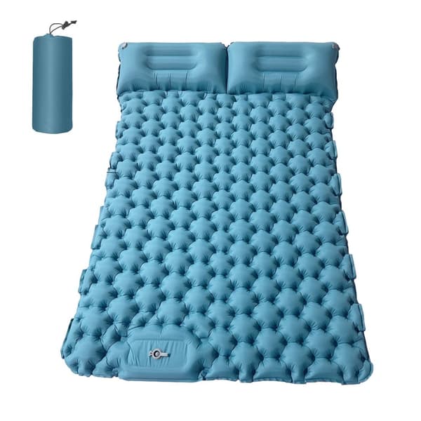 2 Personers Campingmatta, Vattentät Nylon TPU, Lätt att Blåsa Upp/Släppa Ut Luft,Blå