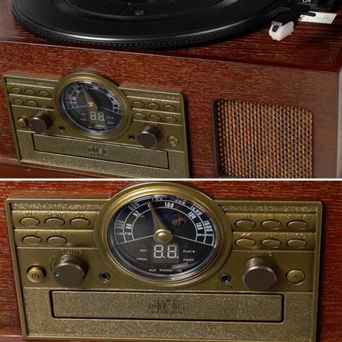 i 1 musikcenter - pladespiller, CD-afspiller, båndoptager, AUX-radio