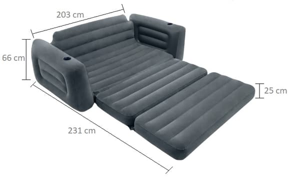 Luftmadrass Utdragbar Soffa 203 x 231 x 66 cm Intex #66552