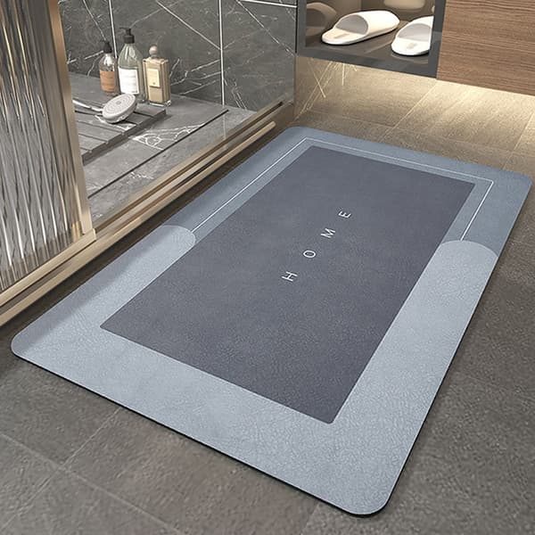 Hurtigtørrende badeværelsesmåtte 50 x 80 cm - rektangulær - skridsikker, blød, hurtigttørrende badeværelsesmåtte