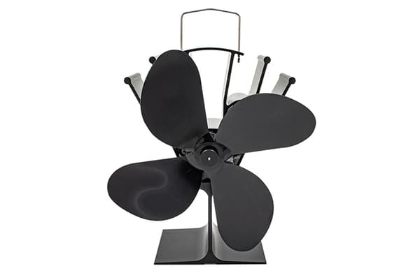 Zephyr 4-bladet pejseventilator, termoelektrisk, støjsvag, effektiv, til enhver pejs