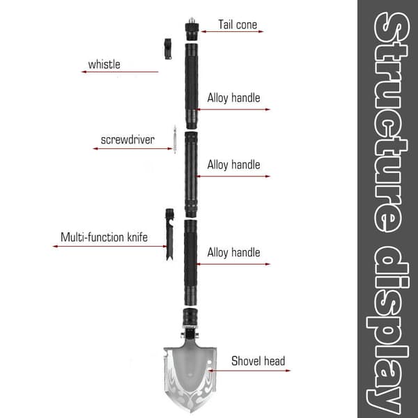 Multifunktionell Spade- och Yxsats, Hållbart Högkolfältstål, Bärbar Fällbar Design,spade och yxa set