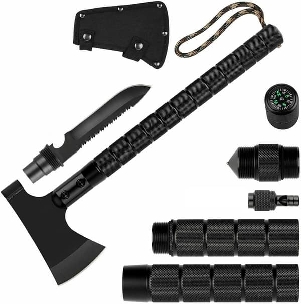 Multifunktionell Spade- och Yxsats, Hållbart Högkolfältstål, Bärbar Fällbar Design,spade och yxa set