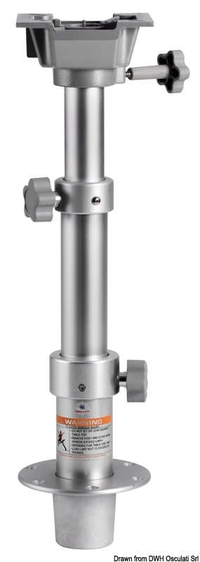 Teleskopisk bordben i anodiseret aluminium 290-690 mm - Osculati