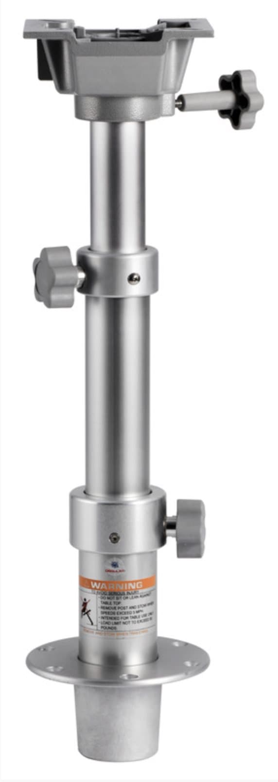 Teleskopiskt bordsben med gasfjäder 320-690 mm, anodiserad