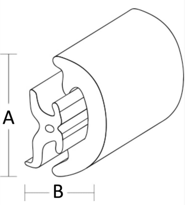 Osculati Radial -lokasuojan profiili 32 mm - PVC musta, 24 m purjeveneisiin