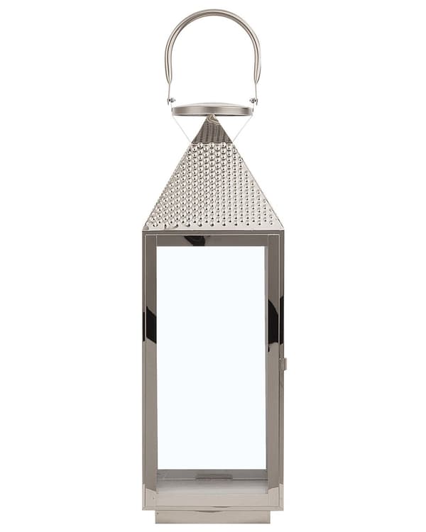 Ljuslykta Metall Silver Rostfritt Stål H 55 cm Pelare Ljushållare