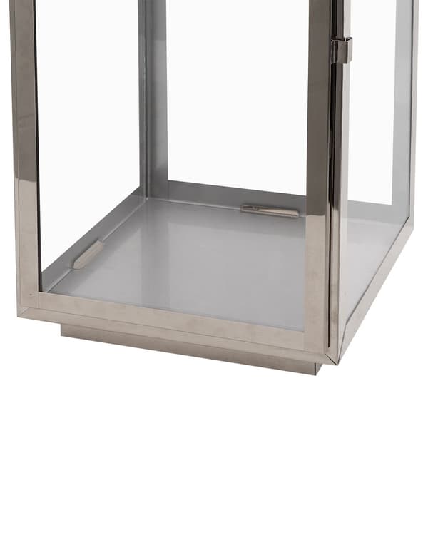 Ljuslykta Metall Silver Rostfritt Stål H 55 cm Pelare Ljushållare