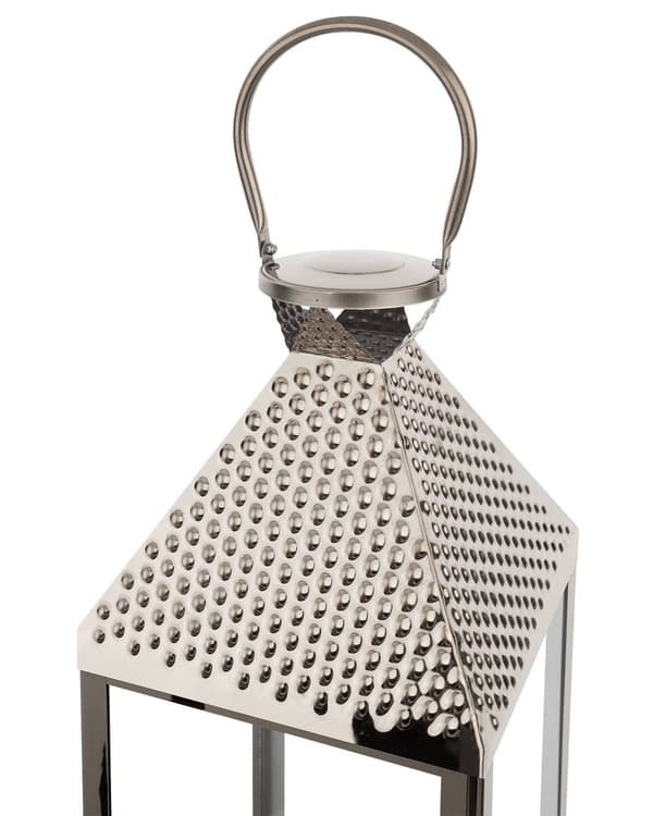 Ljuslykta Metall Silver Rostfritt Stål H 55 cm Pelare Ljushållare