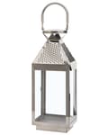 Miniatyrbild 5 av 9: Ljuslykta Metall Silver Rostfritt Stål H 40 cm Pelare Ljushållare