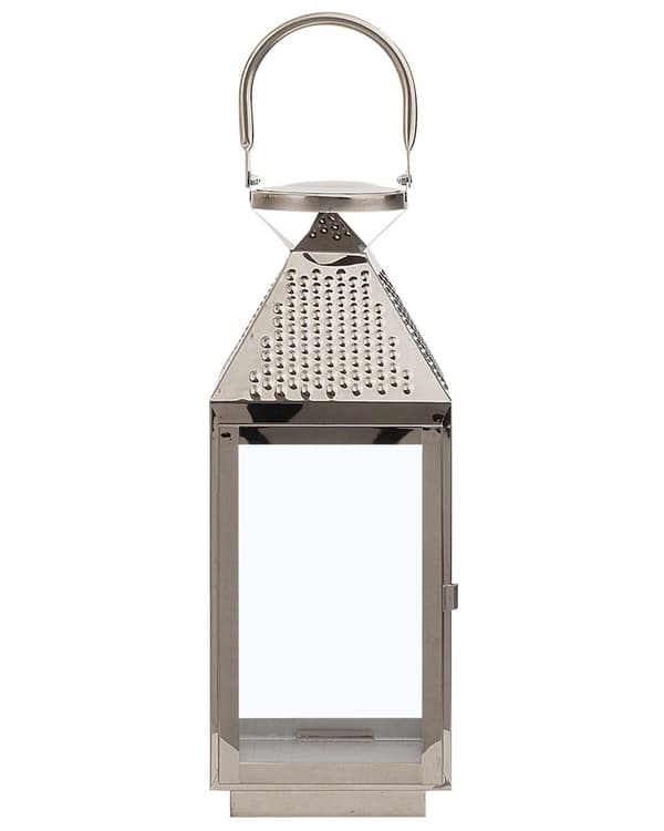 Ljuslykta Metall Silver Rostfritt Stål H 40 cm Pelare Ljushållare