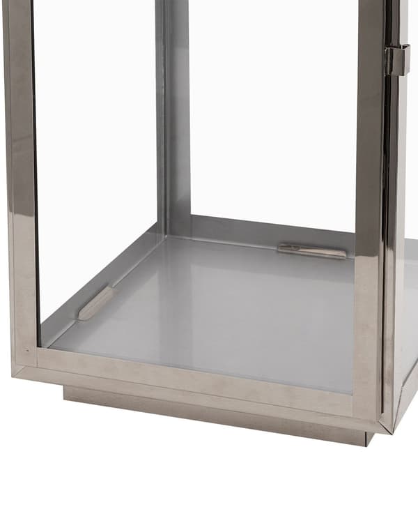 Ljuslykta Metall Silver Rostfritt Stål H 40 cm Pelare Ljushållare