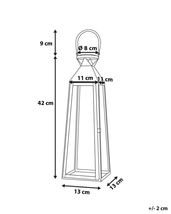 Ljuslykta Metall Svart Rostfritt Stål H 42 cm Avsmalnande Pelare Ljushållare