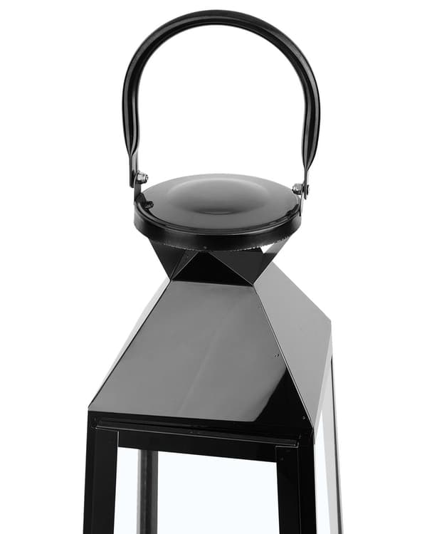 Ljuslykta Metall Svart Rostfritt Stål H 42 cm Avsmalnande Pelare Ljushållare