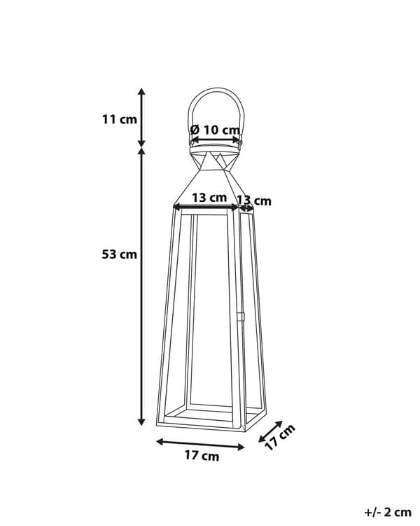 Ljuslykta Metall Silver Rostfritt Stål H 53 cm Avsmalnande Pelare Ljushållare