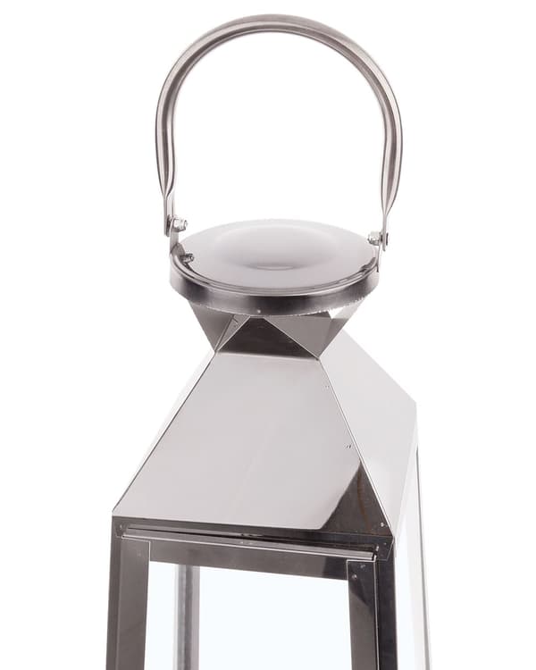 Ljuslykta Metall Silver Rostfritt Stål H 53 cm Avsmalnande Pelare Ljushållare