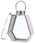 Miniatyrbild 5 av 8: Lykta Metall Silver Rostfritt stål Geometrisk pelarljushållare