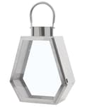 Miniatyrbild 1 av 8: Lykta Metall Silver Rostfritt stål Geometrisk pelarljushållare