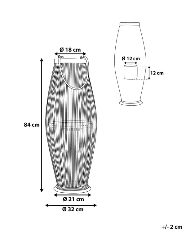 Ljuslykta Svart Pilträ 84 cm Boho Dekor