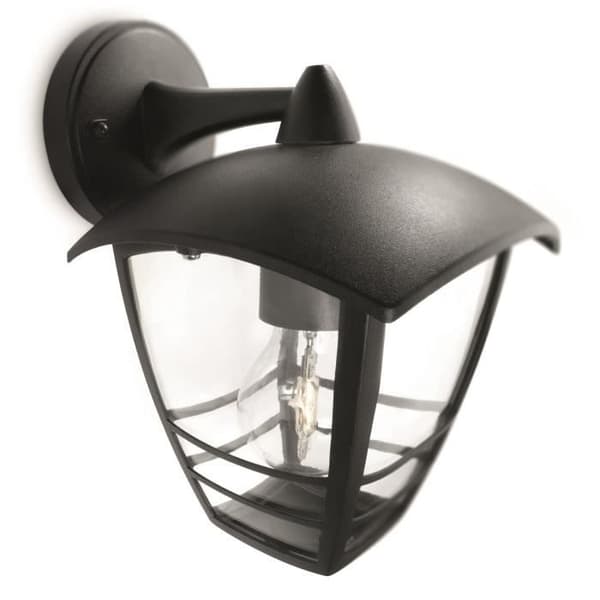 CREEK-fallande utomhusvägglampa metall H20cm svart Philips