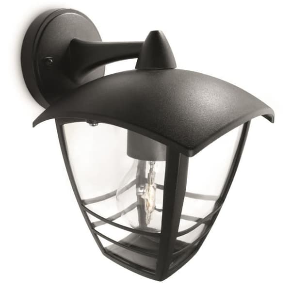 CREEK-fallande utomhusvägglampa metall H20cm svart Philips