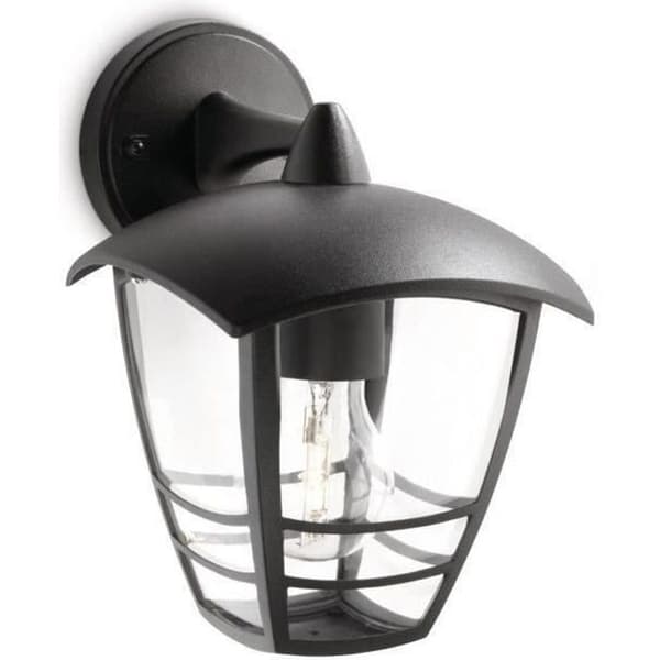 CREEK-fallande utomhusvägglampa metall H20cm svart Philips Sort