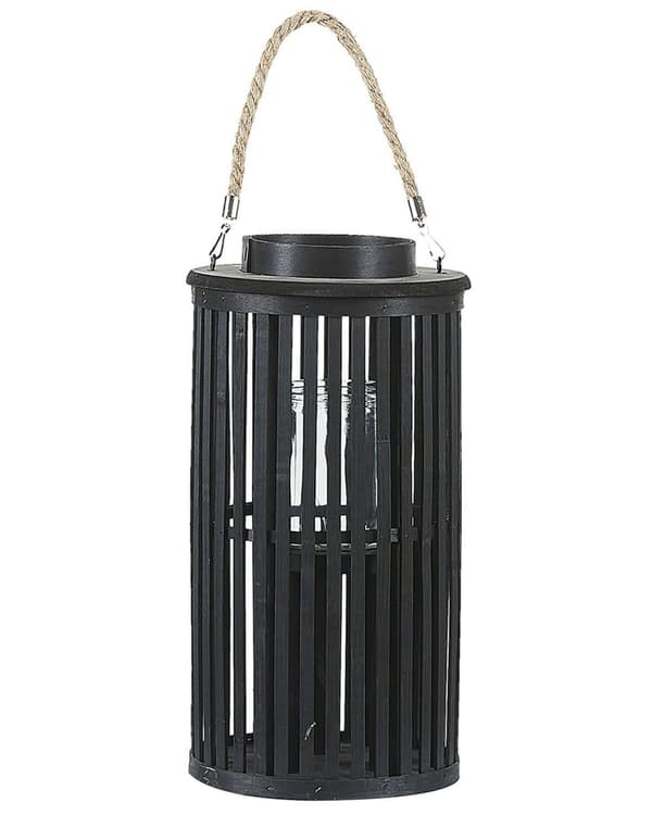 Ljuslykta Svart Pilträ 40 cm med Ljushållare Naturlig Boho Stil
