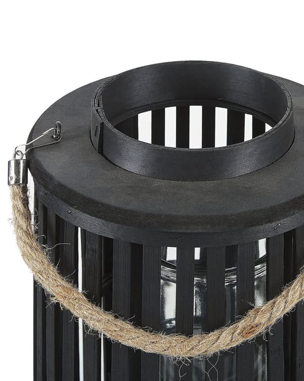 Ljuslykta Svart Pilträ 40 cm med Ljushållare Naturlig Boho Stil