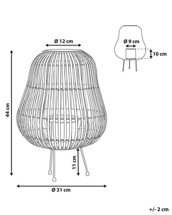 Ljuslykta Ljusbrun Pil Trä 44 cm med Ljushållare Stående Dekoration