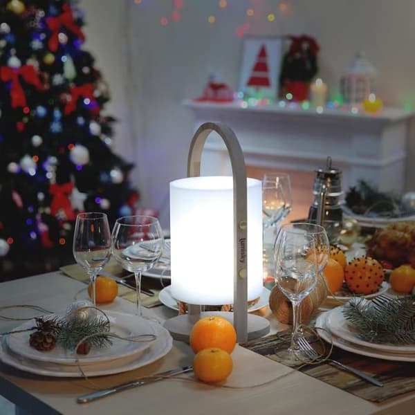 LUMISKY Trådlös LED-lykta - H 37 cm - Vit