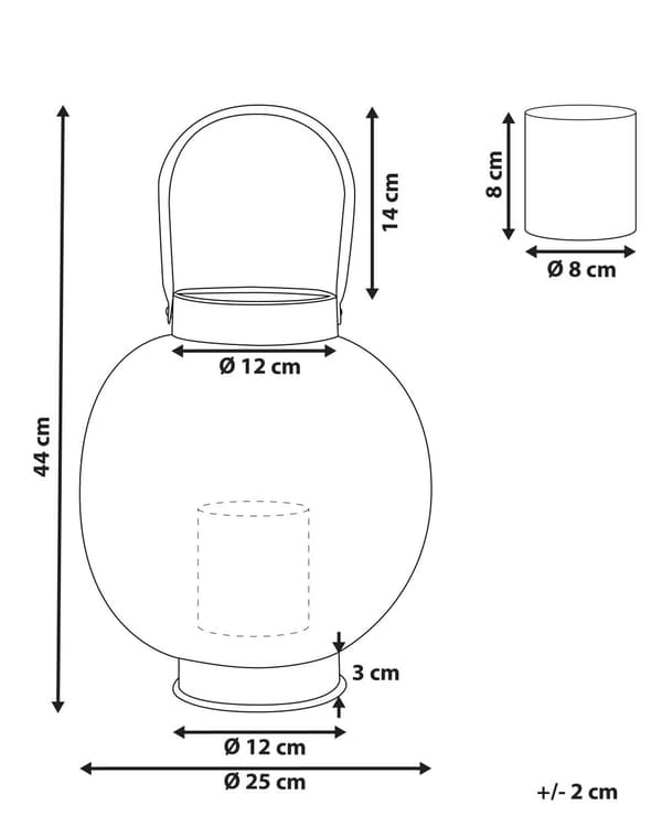 Ljuslykta Guld Metall 30 cm med Glas Ljushållare Boho