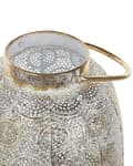 Miniatyrbild 6 av 7: Ljuslykta Guld Metall 30 cm med Glas Ljushållare Boho