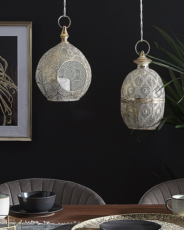 Ljuslykta Guld Metall 34 cm med Glas Ljushållare