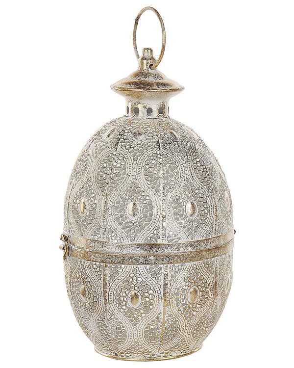 Ljuslykta Guld Metall 34 cm med Glas Ljushållare