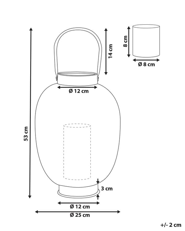 Ljuslykta Guld Metall 40 cm med Glas Ljushållare Boho