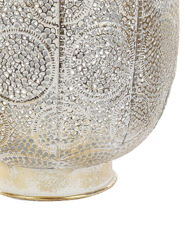 Ljuslykta Guld Metall 40 cm med Glas Ljushållare Boho