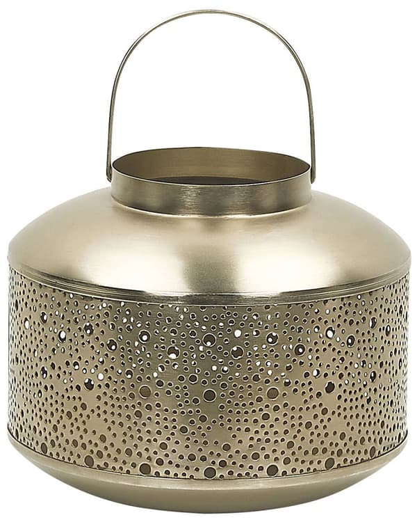 Ljuslykta Metall Guld Järn med Hål H 22 cm Pelare Ljushållare
