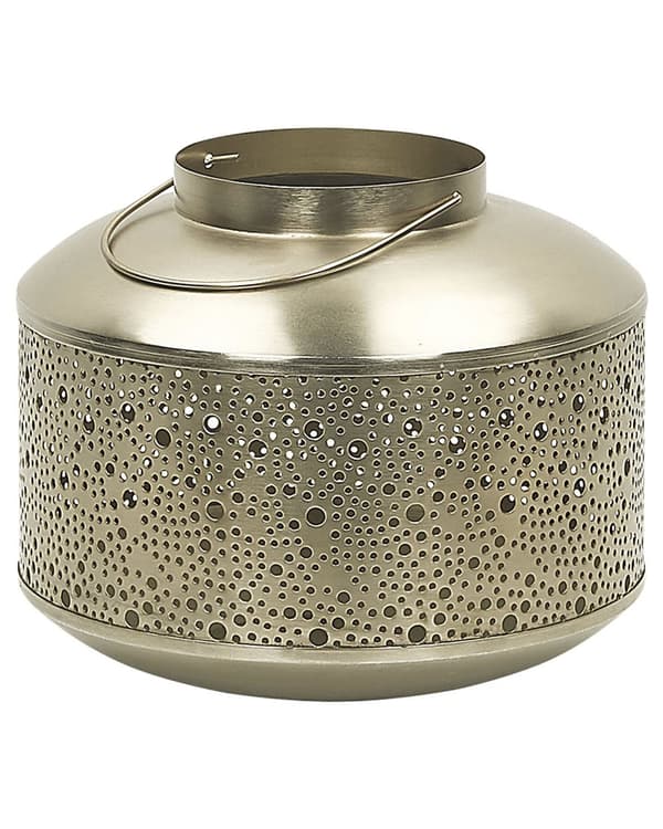 Ljuslykta Metall Guld Järn med Hål H 22 cm Pelare Ljushållare