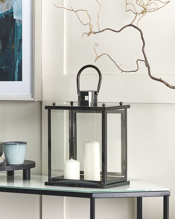 Ljuslykta Metall Silver Rostfritt Stål 29 cm Pelare Ljushållare