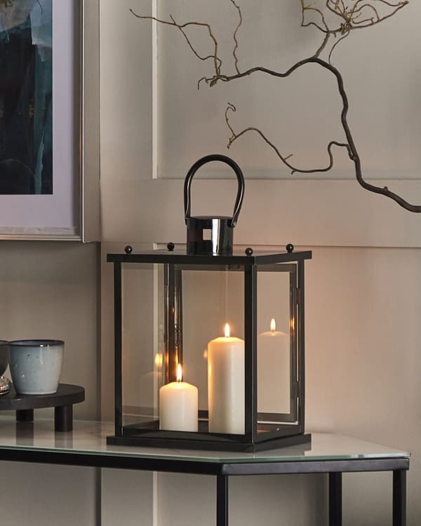 Ljuslykta Metall Silver Rostfritt Stål 29 cm Pelare Ljushållare