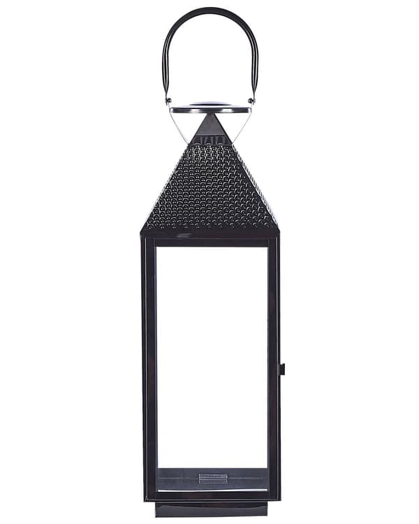 Ljuslykta Metall Svart Rostfritt Stål H 54 cm Pelare Ljushållare