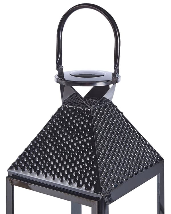 Ljuslykta Metall Svart Rostfritt Stål H 54 cm Pelare Ljushållare
