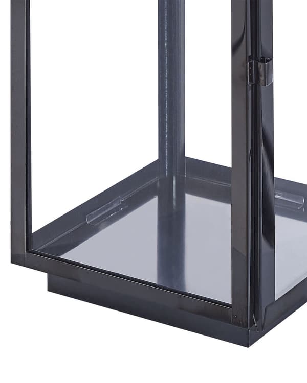 Ljuslykta Metall Svart Rostfritt Stål H 54 cm Pelare Ljushållare