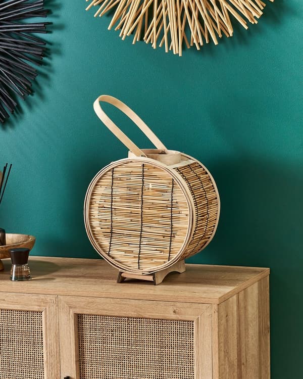 Ljuslykta Natur Rotting med Glashållare Boho Stil Accessoar Dekoration Inomhus