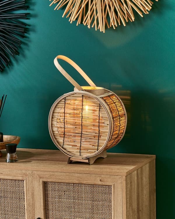 Ljuslykta Natur Rotting med Glashållare Boho Stil Accessoar Dekoration Inomhus