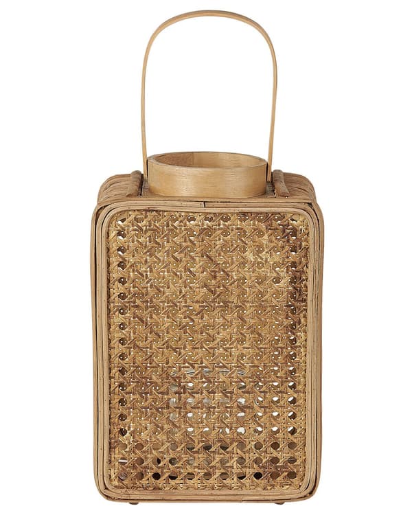 Ljuslykta Natur PE Rotting med Glashållare Accessoar Dekoration Boho Stil Inomhus