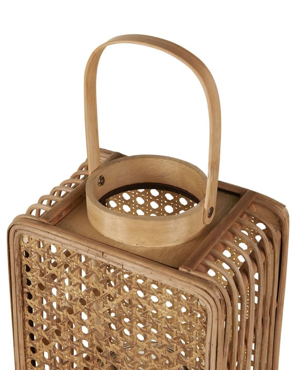 Ljuslykta Natur PE Rotting med Glashållare Accessoar Dekoration Boho Stil Inomhus