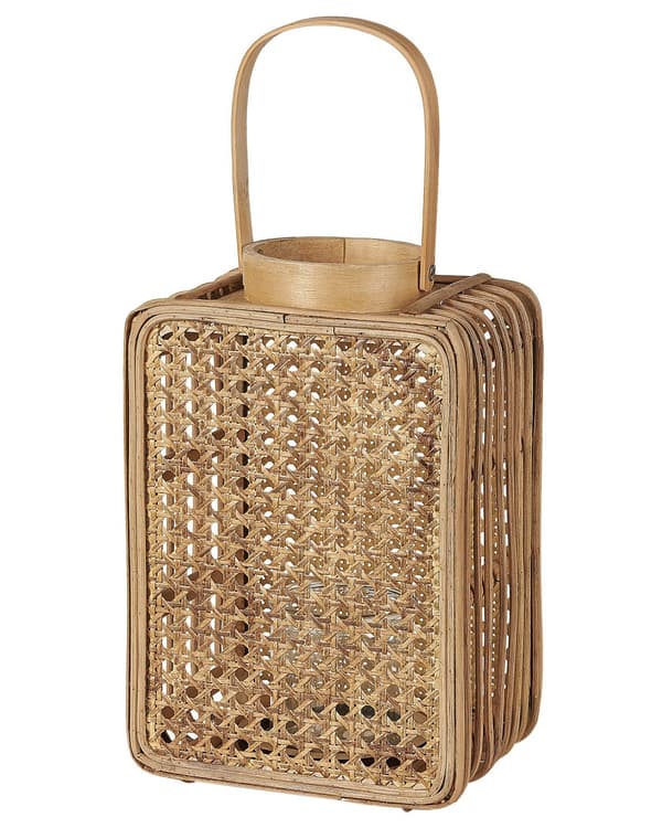 Ljuslykta Natur PE Rotting med Glashållare Accessoar Dekoration Boho Stil Inomhus