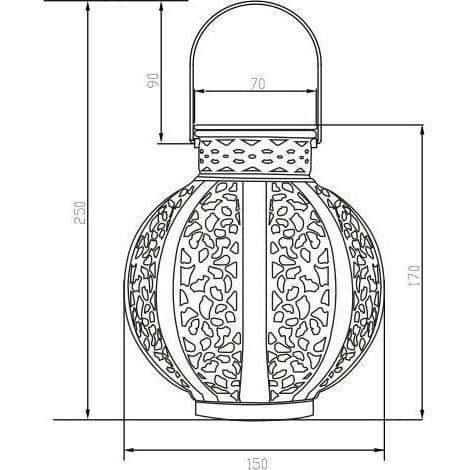 Vintage Metal Lantern Beige 10 Lumens H17cm - Galix