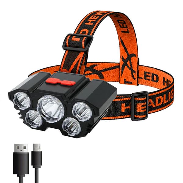 5-LED Pannlampa USB-uppladdningsbar A5
